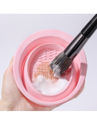 Silicone Scrub Bowl Collapsible Bowl Makeup Brush Cleaner Beauty Tools Powder Puff Beauty Egg Scrub Pad Mask Bowl