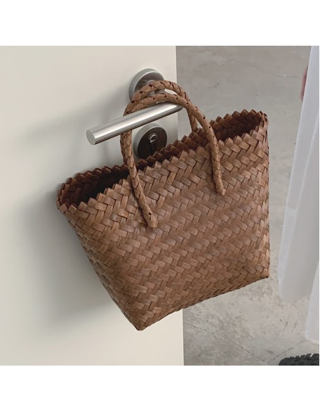 Summer Tote Woven Bag Women 2023 New Retro Vegetable Basket Bag Outing Beach Bag Commuter Bag