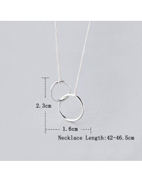 sterling silver interlocking circle necklace