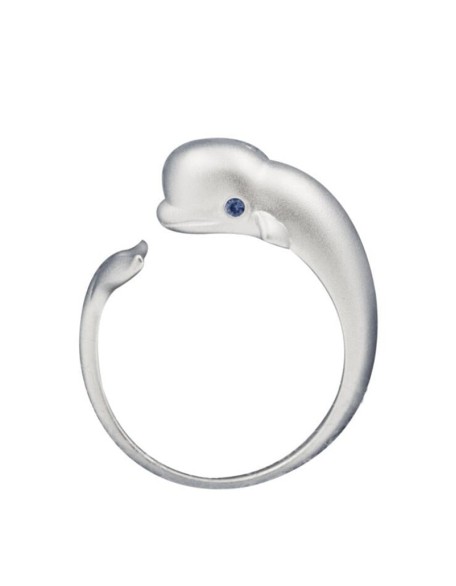 sterling silver beluga whale ring