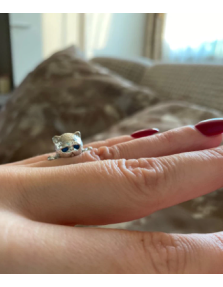 sterling silver cat ring