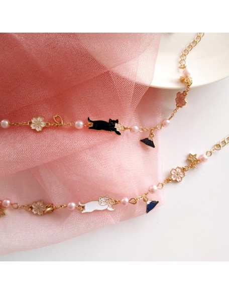 cherry blossom kitty bracelet