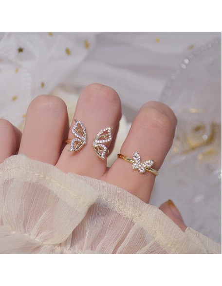 butterfly crystal ring