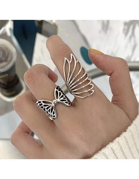 sterling silver butterfly wings ring