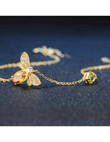 citrine bee bracelet