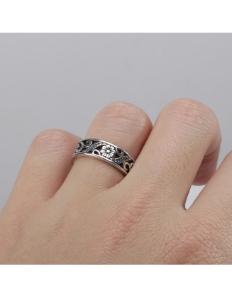 floral vine sterling silver ring