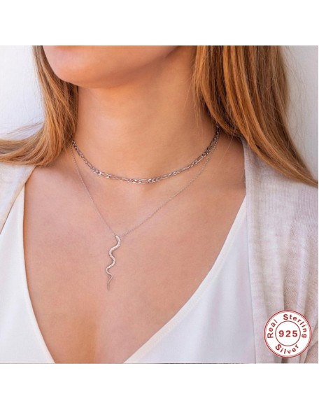 desert snake sterling silver necklace