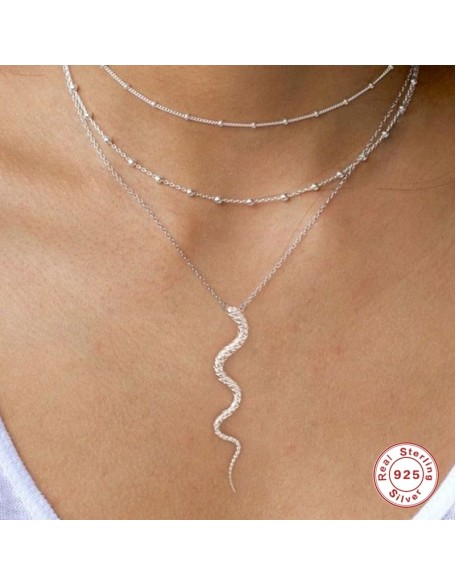 desert snake sterling silver necklace