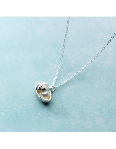 pearl locket sterling silver necklace