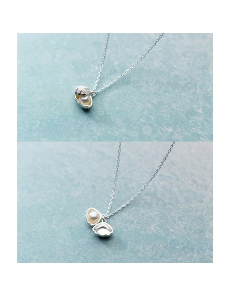 pearl locket sterling silver necklace