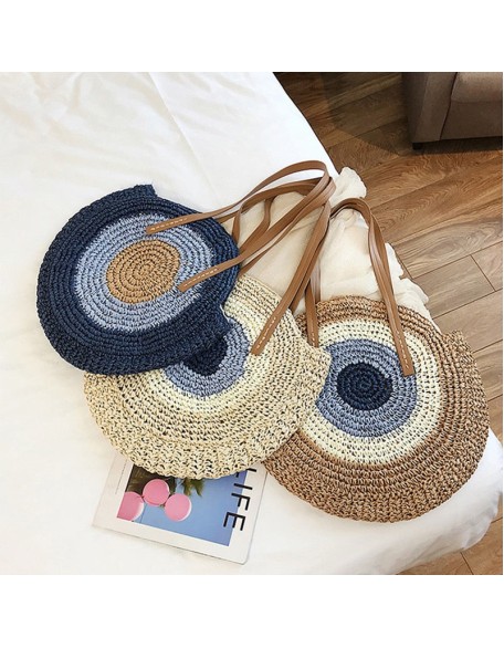 ocean eyes woven straw bag