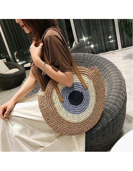 ocean eyes woven straw bag