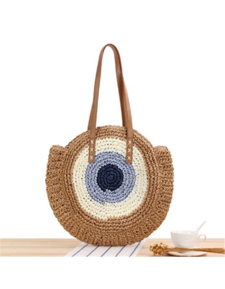 ocean eyes woven straw bag