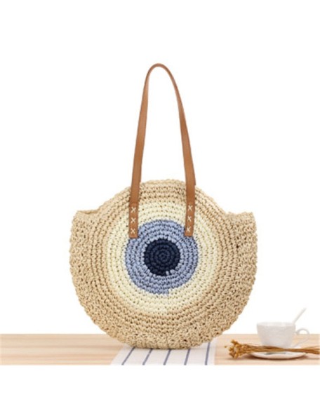 ocean eyes woven straw bag