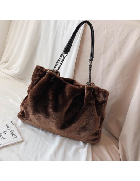 velvet plush shoulder bag