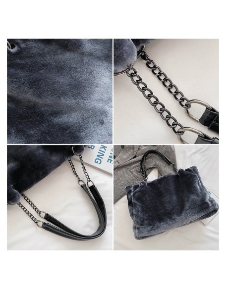 velvet plush shoulder bag