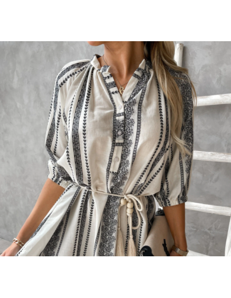 tassel and tie tunic dress