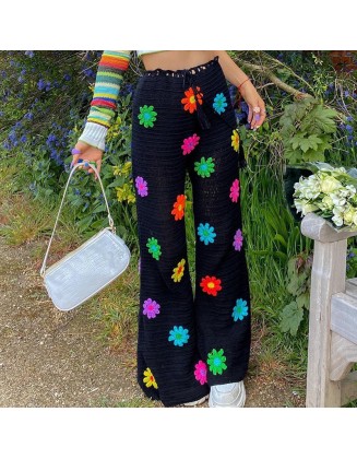 flower power crochet pants