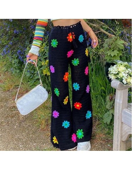 flower power crochet pants