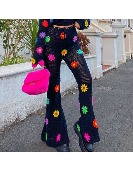 flower power crochet pants