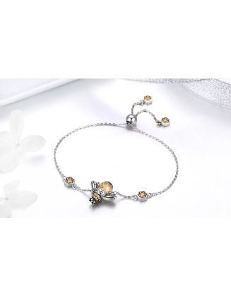 dancing bumble bee sterling silver bracelet